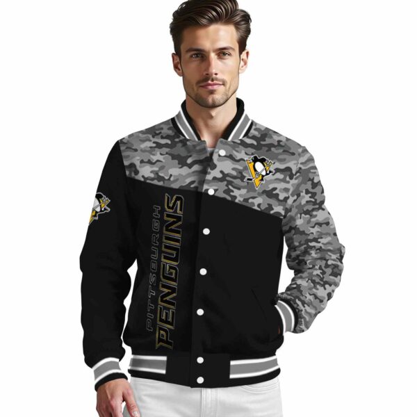 pittsburgh penguins camo patchwork black jacket high quality jacketwow
