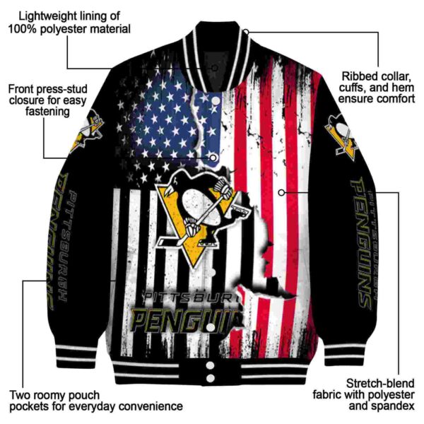 pittsburgh penguins patriotic theme black jacket new arrival jacketwow