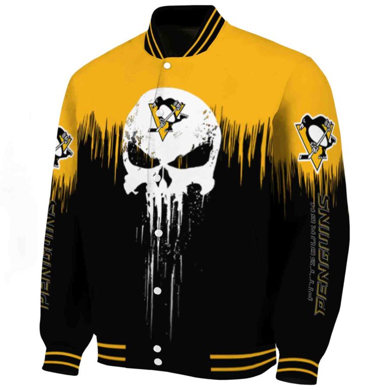 pittsburgh penguins punisher skull yellow black white jacket best selling jacketwow