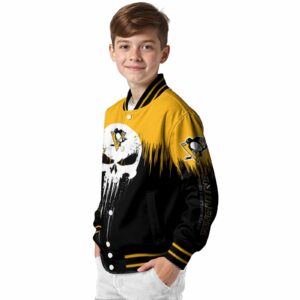 pittsburgh penguins punisher skull yellow black white jacket trendy jacketwow