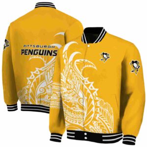 pittsburgh penguins tribal art yellow white black jacket fashion forward jacketwow
