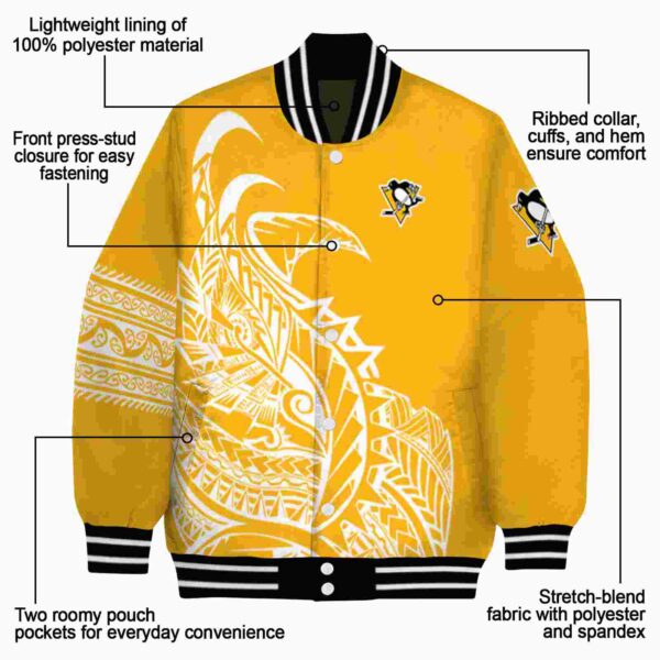 pittsburgh penguins tribal art yellow white black jacket new arrival jacketwow