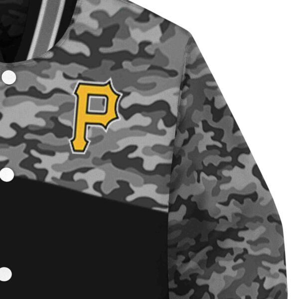 pittsburgh pirates camo patchwork black jacket premium grade jacketwow