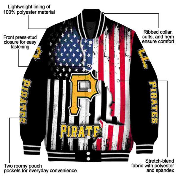 pittsburgh pirates patriotic theme black jacket new arrival jacketwow