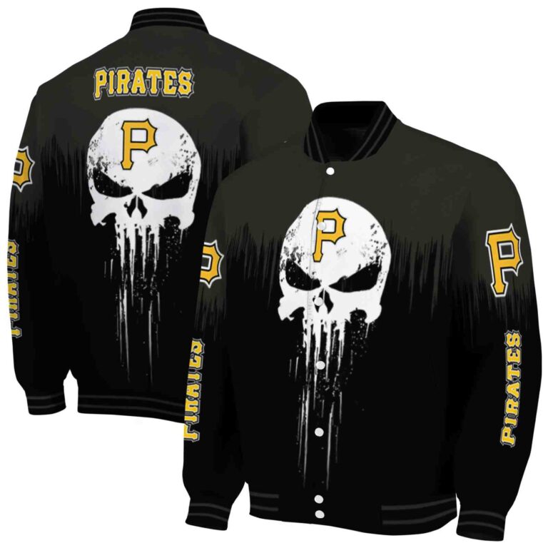pittsburgh pirates punisher skull black white jacket fashion forward jacketwow