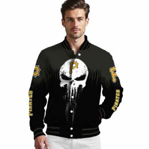 pittsburgh pirates punisher skull black white jacket high quality jacketwow