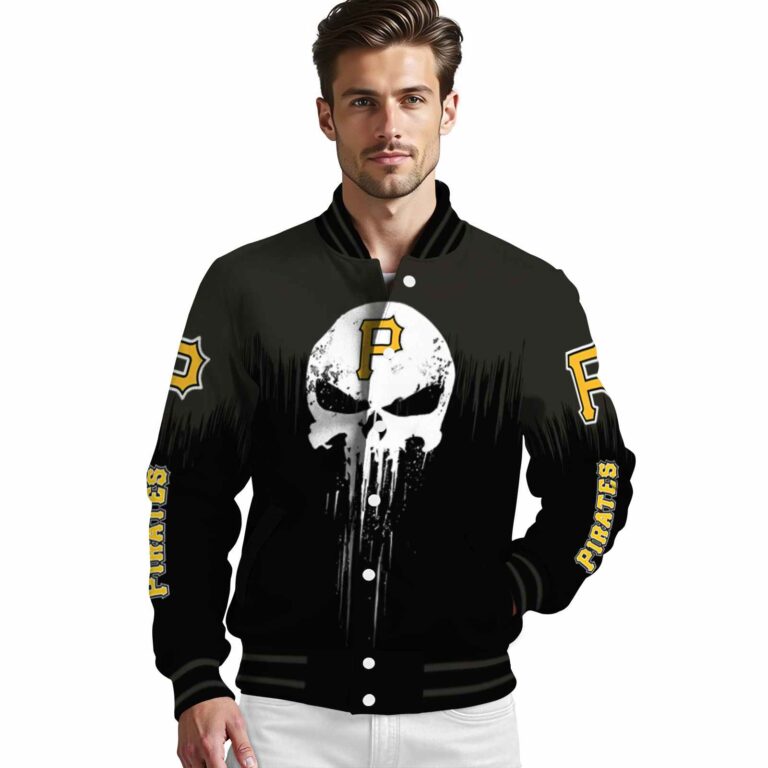 pittsburgh pirates punisher skull black white jacket high quality jacketwow