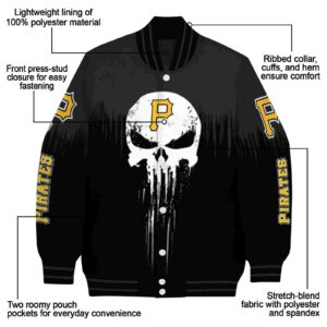 pittsburgh pirates punisher skull black white jacket new arrival jacketwow