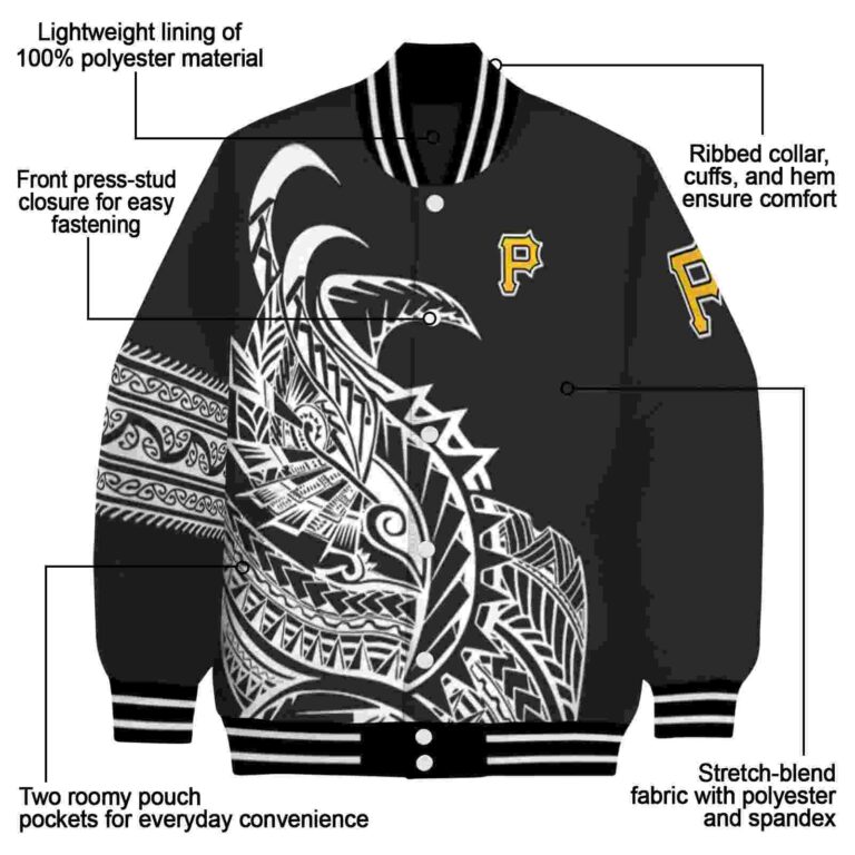pittsburgh pirates tribal art black white black jacket new arrival jacketwow