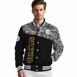 pittsburgh steelers camo patchwork black jacket best selling jacketwow