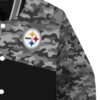 pittsburgh steelers camo patchwork black jacket premium grade jacketwow