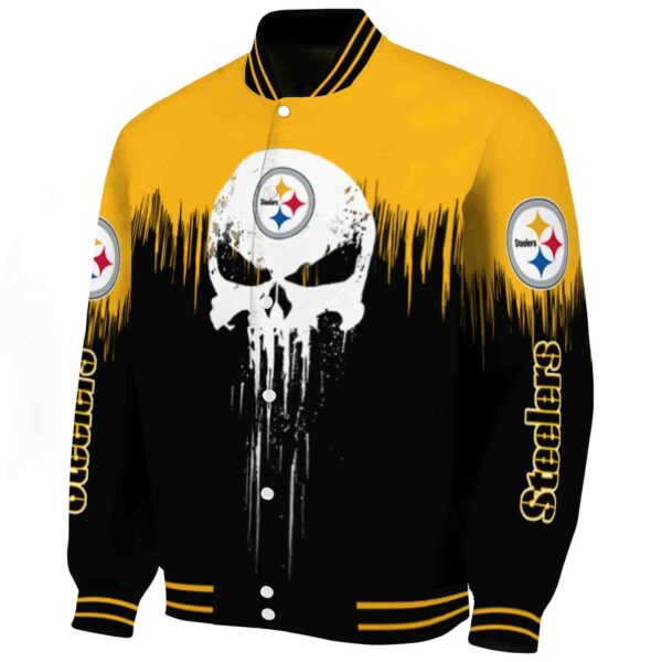 pittsburgh steelers punisher skull gold black white jacket best selling jacketwow