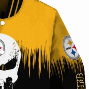 pittsburgh steelers punisher skull gold black white jacket premium grade jacketwow