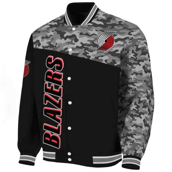 portland trail blazers camo patchwork black jacket best selling jacketwow