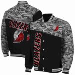 portland trail blazers camo patchwork black jacket best selling jacketwow