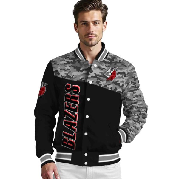 portland trail blazers camo patchwork black jacket high quality jacketwow