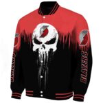 portland trail blazers punisher skull red black white jacket best selling jacketwow