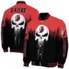 portland trail blazers punisher skull red black white jacket fashion forward jacketwow