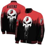 portland trail blazers punisher skull red black white jacket best selling jacketwow