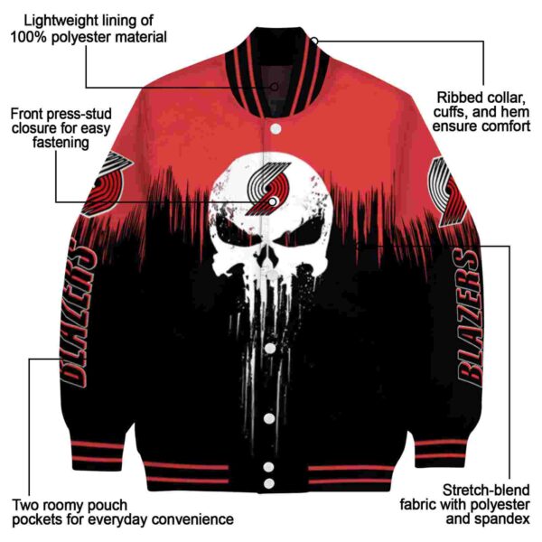 portland trail blazers punisher skull red black white jacket new arrival jacketwow