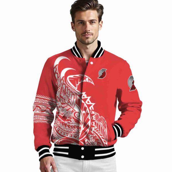 portland trail blazers tribal art red white black jacket high quality jacketwow