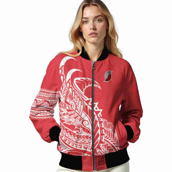portland trail blazers tribal art red white black jacket latest model jacketwow