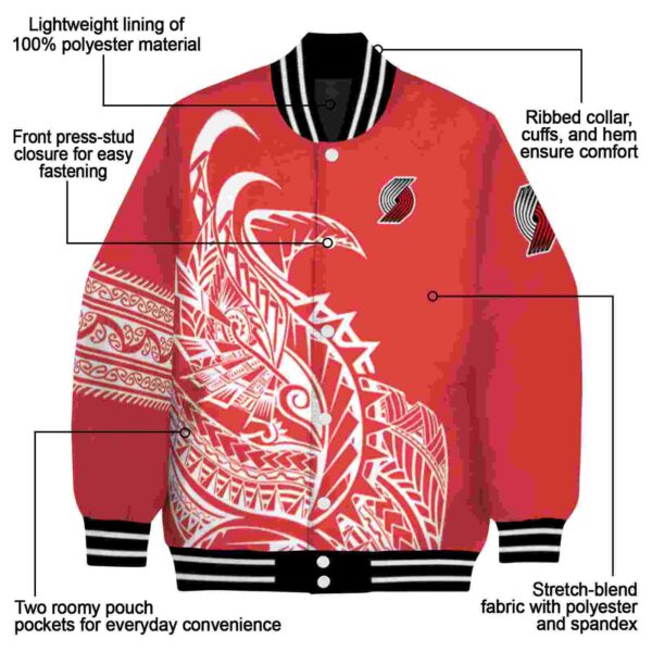 portland trail blazers tribal art red white black jacket new arrival jacketwow