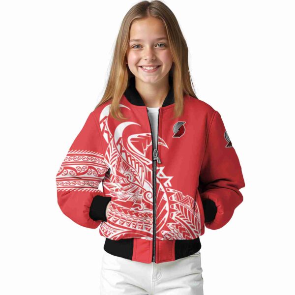 portland trail blazers tribal art red white black jacket top rated jacketwow