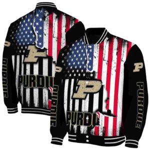 purdue boilermakers patriotic theme black jacket fashion forward jacketwow
