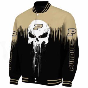 purdue boilermakers punisher skull gold black white jacket best selling jacketwow