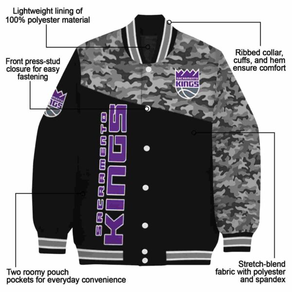 sacramento kings camo patchwork black jacket new arrival jacketwow
