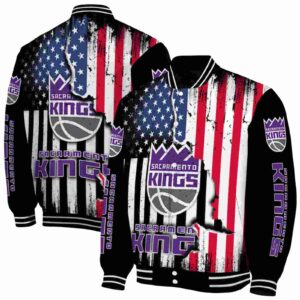 sacramento kings patriotic theme black jacket fashion forward jacketwow