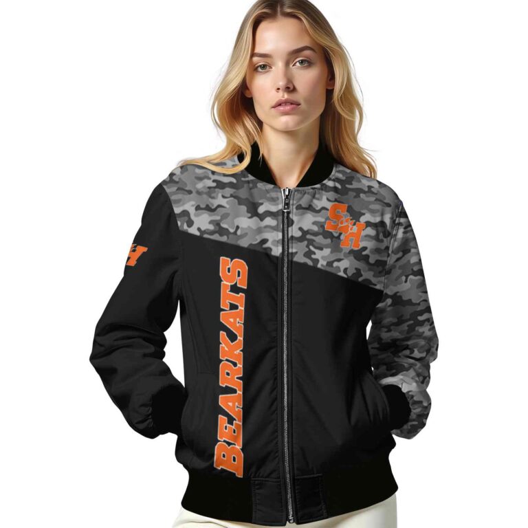 sam houston bearkats camo patchwork black jacket latest model jacketwow