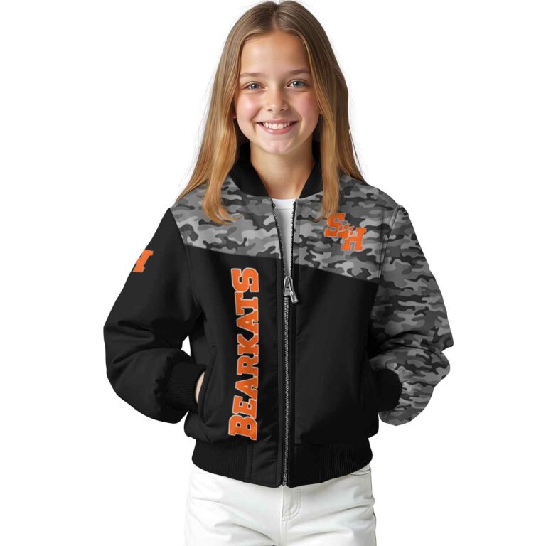 sam houston bearkats camo patchwork black jacket top rated jacketwow