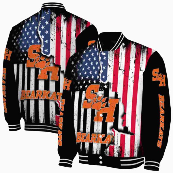 sam houston bearkats patriotic theme black jacket fashion forward jacketwow