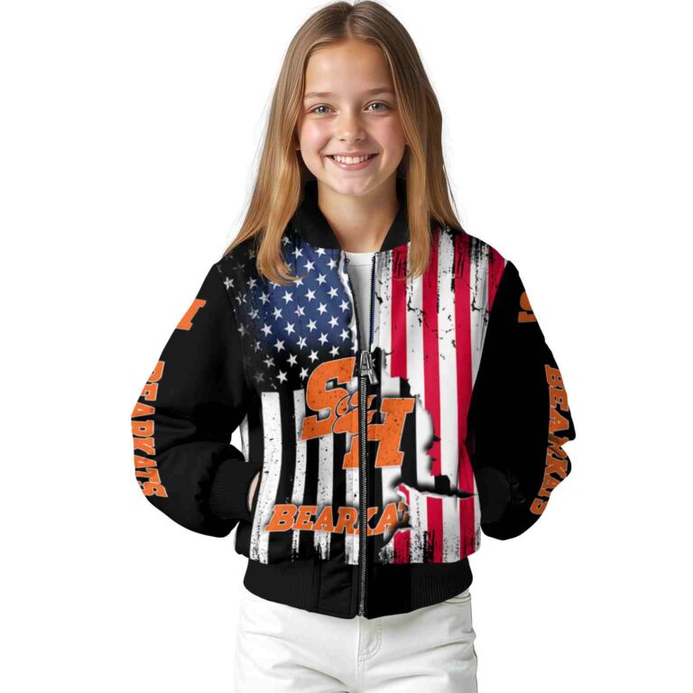 sam houston bearkats patriotic theme black jacket top rated jacketwow
