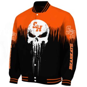 sam houston bearkats punisher skull orange black white jacket best selling jacketwow