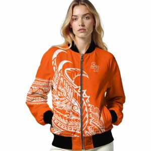 sam houston bearkats tribal art orange white black jacket latest model jacketwow