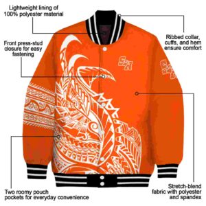 sam houston bearkats tribal art orange white black jacket new arrival jacketwow