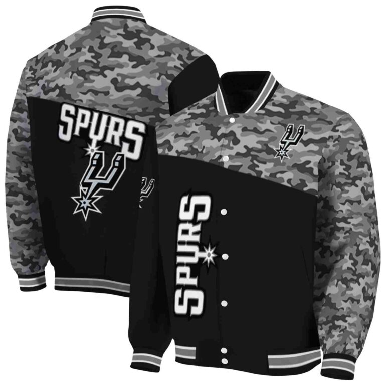 san antonio spurs camo patchwork black jacket fashion forward jacketwow