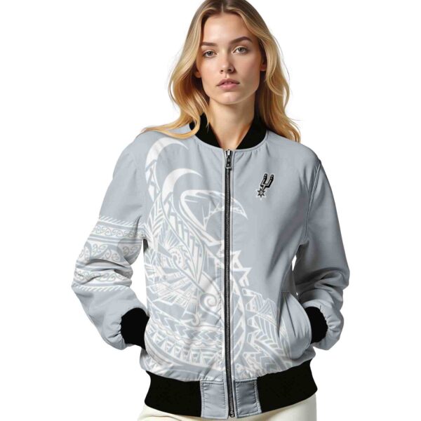 san antonio spurs tribal art silver white black jacket latest model jacketwow