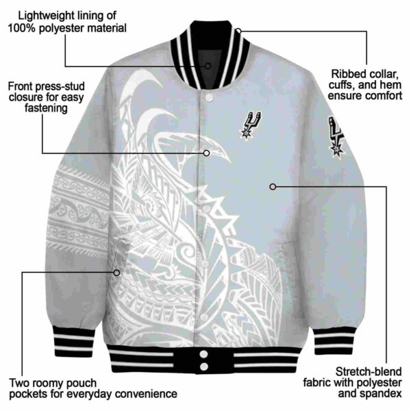 san antonio spurs tribal art silver white black jacket new arrival jacketwow