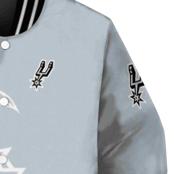 san antonio spurs tribal art silver white black jacket premium grade jacketwow