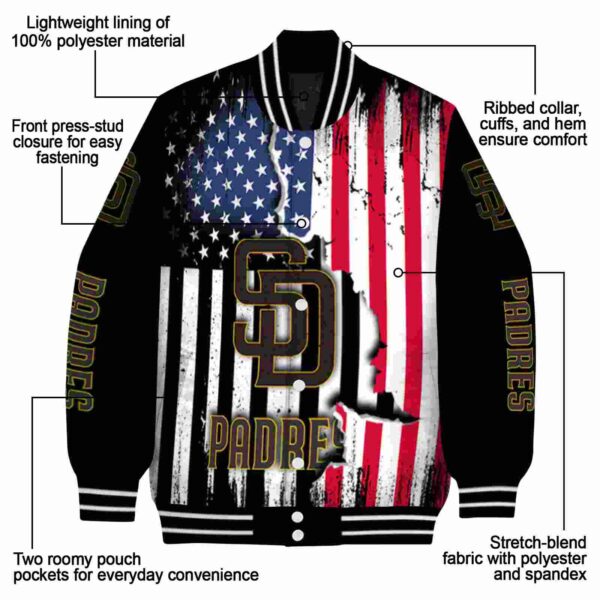 san diego padres patriotic theme black jacket new arrival jacketwow