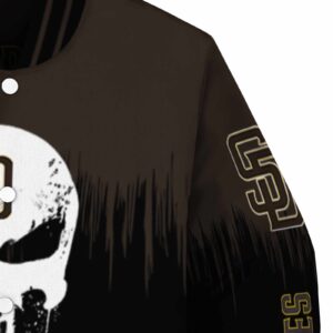 san diego padres punisher skull brown black white jacket premium grade jacketwow