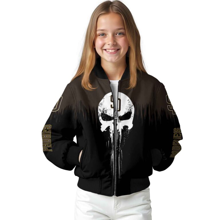 san diego padres punisher skull brown black white jacket top rated jacketwow