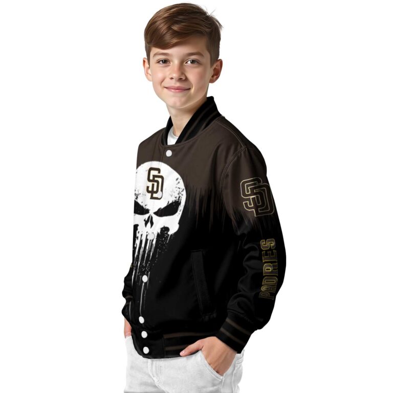 san diego padres punisher skull brown black white jacket trendy jacketwow