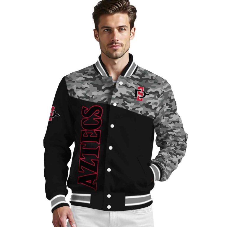 san diego state aztecs camo patchwork black jacket high quality jacketwow