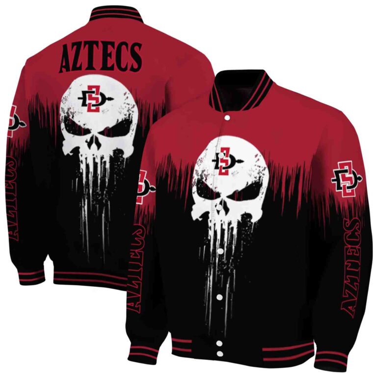 san diego state aztecs punisher skull red black white jacket fashion forward jacketwow