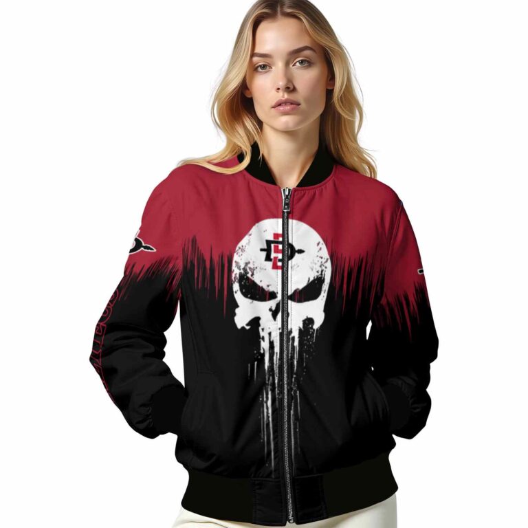 san diego state aztecs punisher skull red black white jacket latest model jacketwow